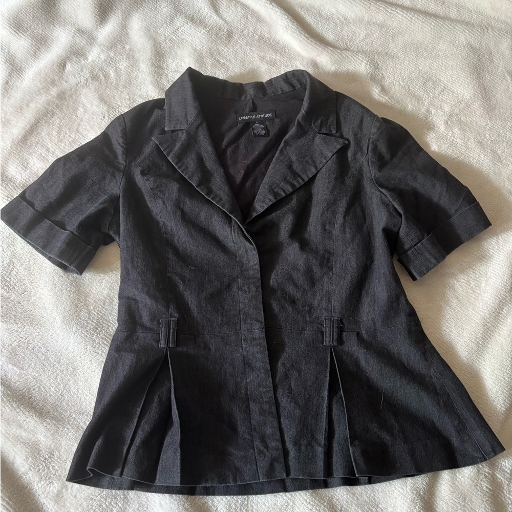 Versatile Black Short Sleeve Blazer